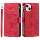 Lommebokveske iPhone 14 Mandala rød