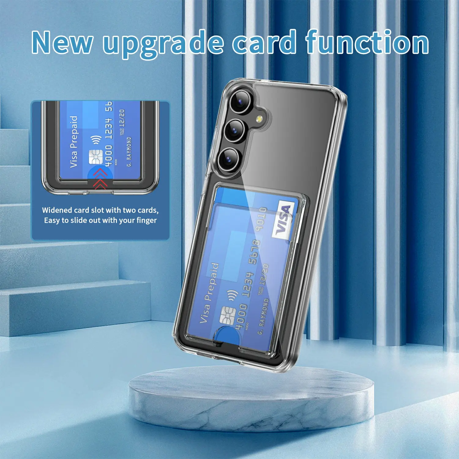 Hybridskal Kortfack Samsung Galaxy S26 Plus Genomskinlig