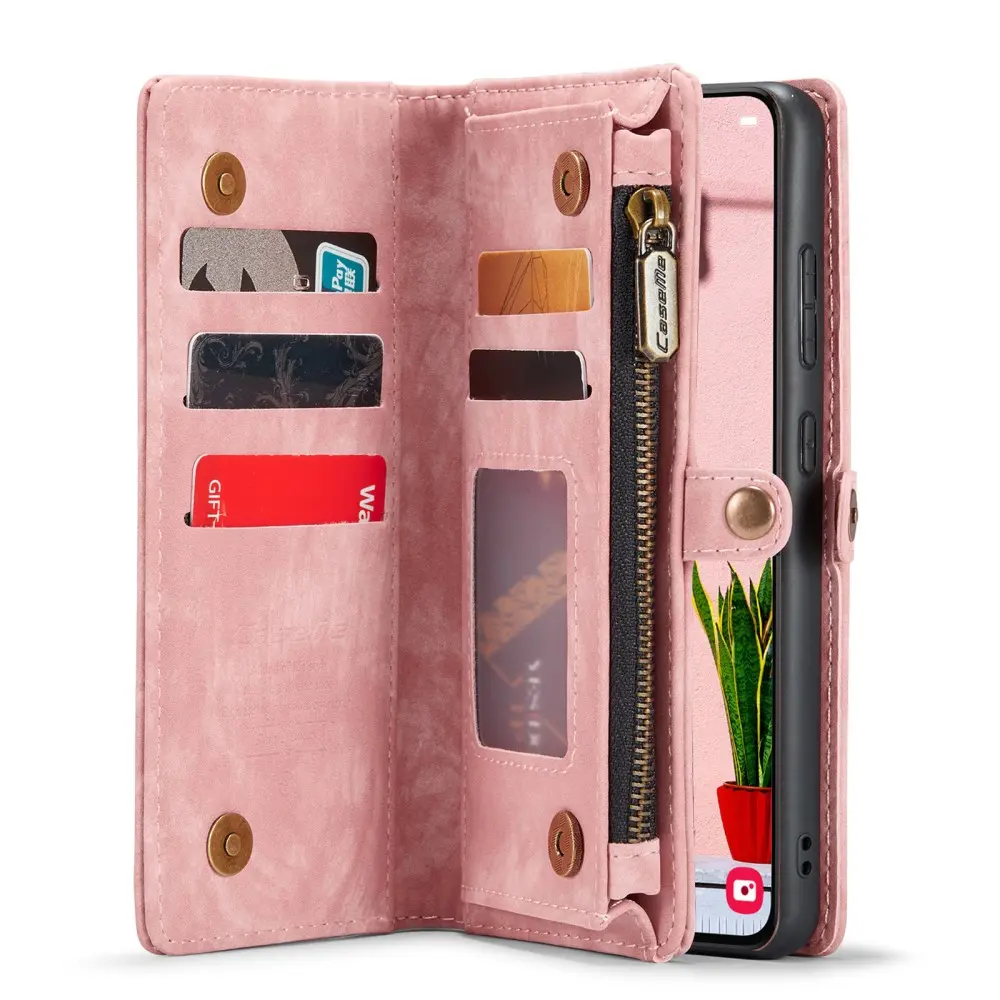 Multi-slot Plånboksfodral Samsung Galaxy S24 Plus Rosa