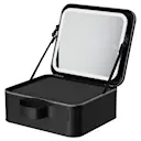 Makeuptaske med LED-spejl og flytbare rum, Sort