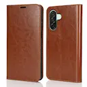 Samsung Galaxy A27 ohut lompakkokotelo aidosta nahasta Ruskea