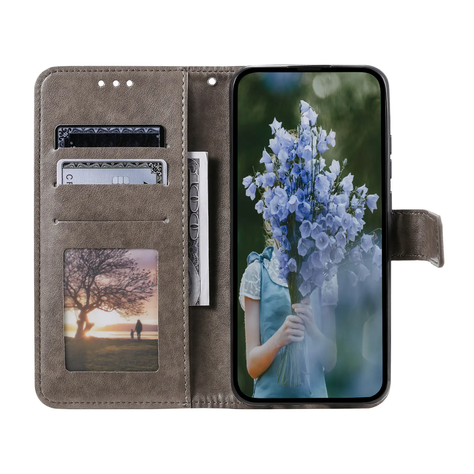 Läderfodral Mandala Samsung Galaxy A37 Grå