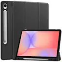 Samsung Galaxy Tab S10 Lite Etui Tri-fold med Pencil-holder Sort