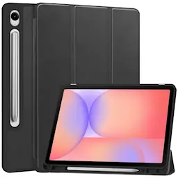Samsung Galaxy Tab S10 Lite Etui Tri-fold med Pencil-holder Sort