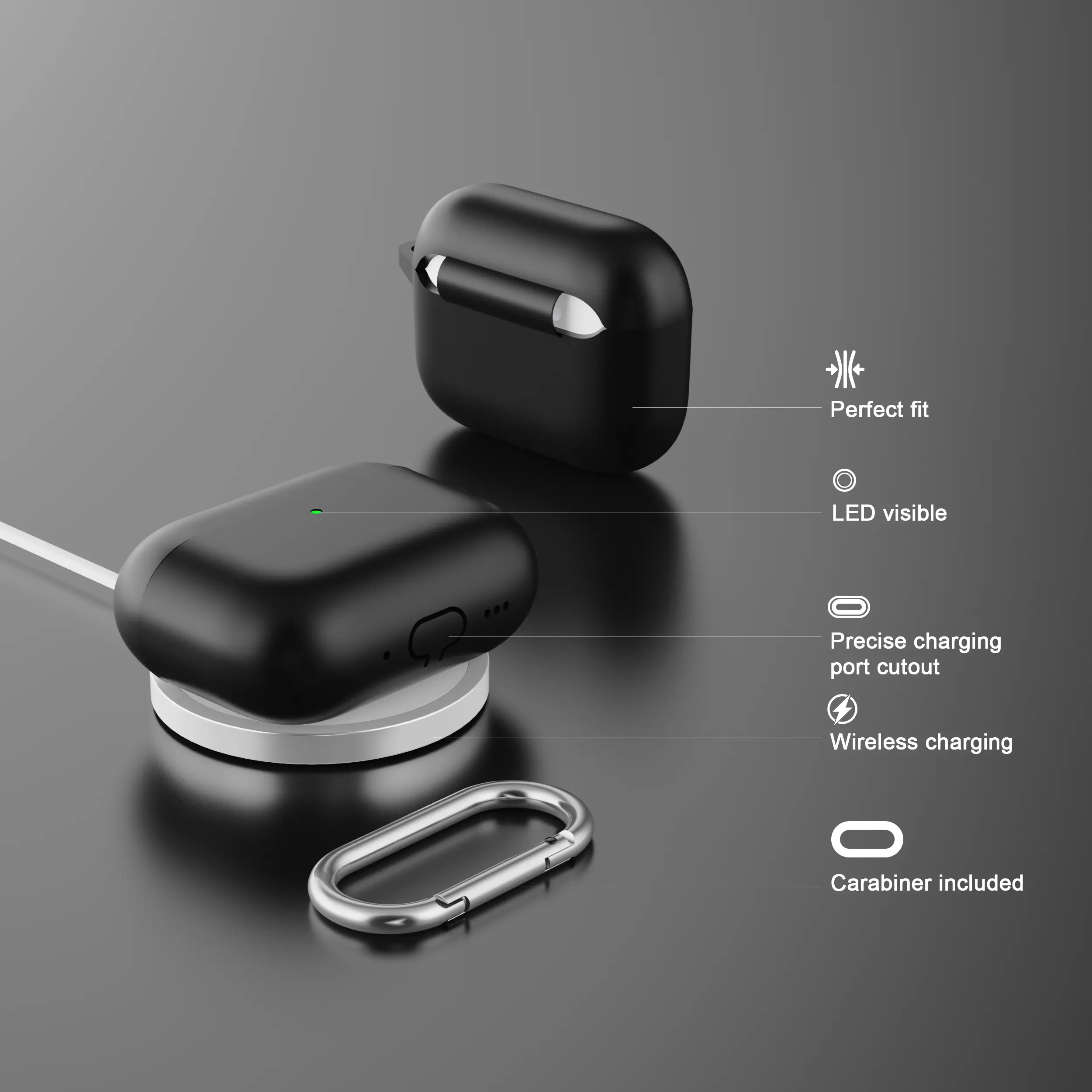 Silikonskal med karbinhake Apple AirPods Pro 3 Blå