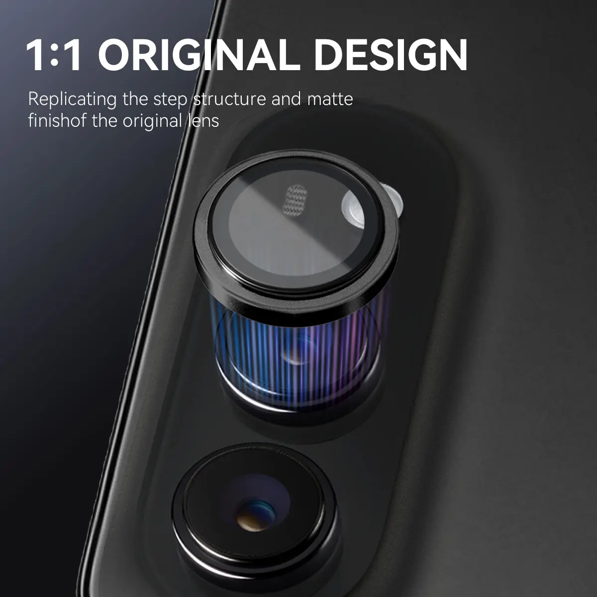 Linsskydd Härdat Glas Aluminium iPhone Duo Svart