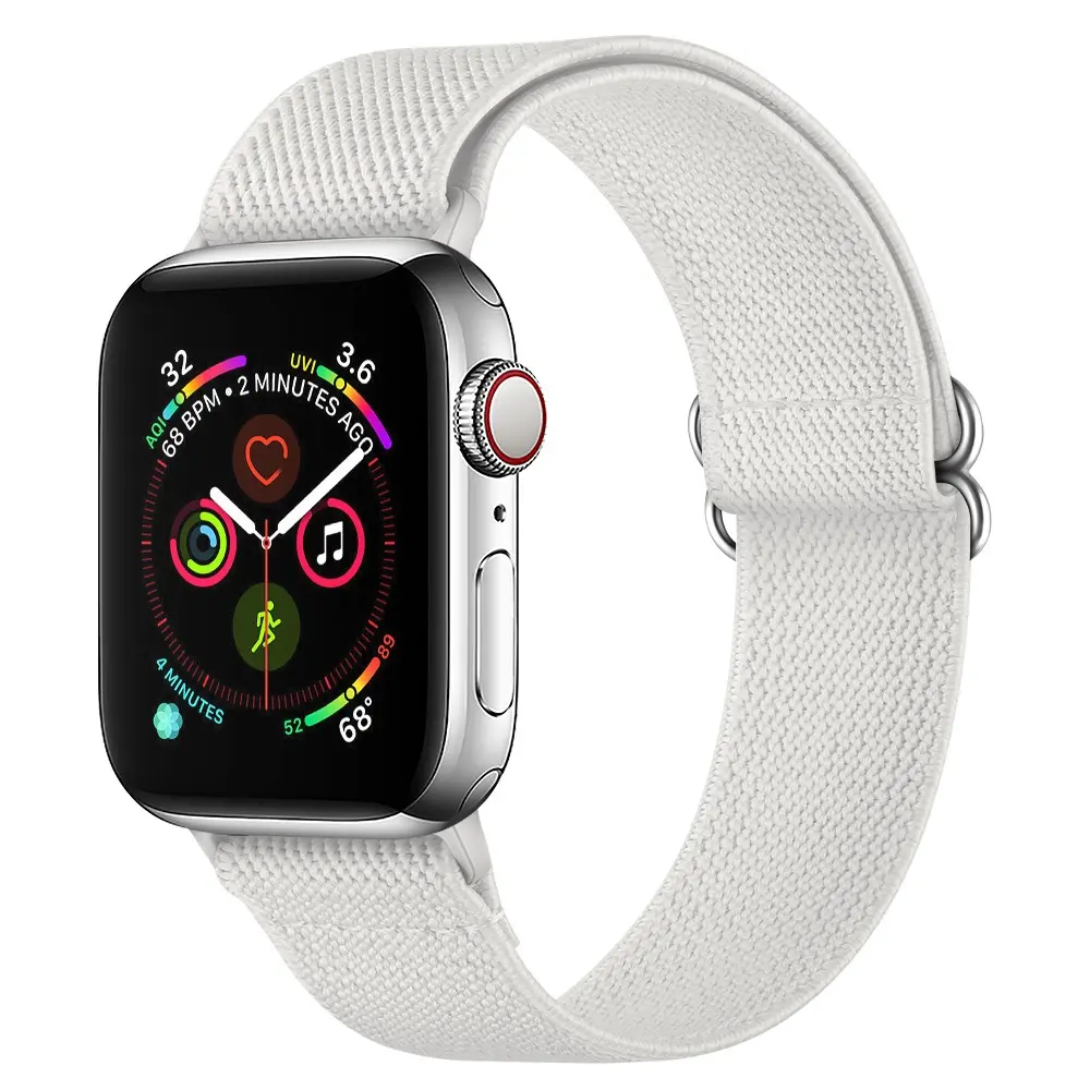Apple Watch Series 8 45mm Elastisk Nylonreim Hvit
