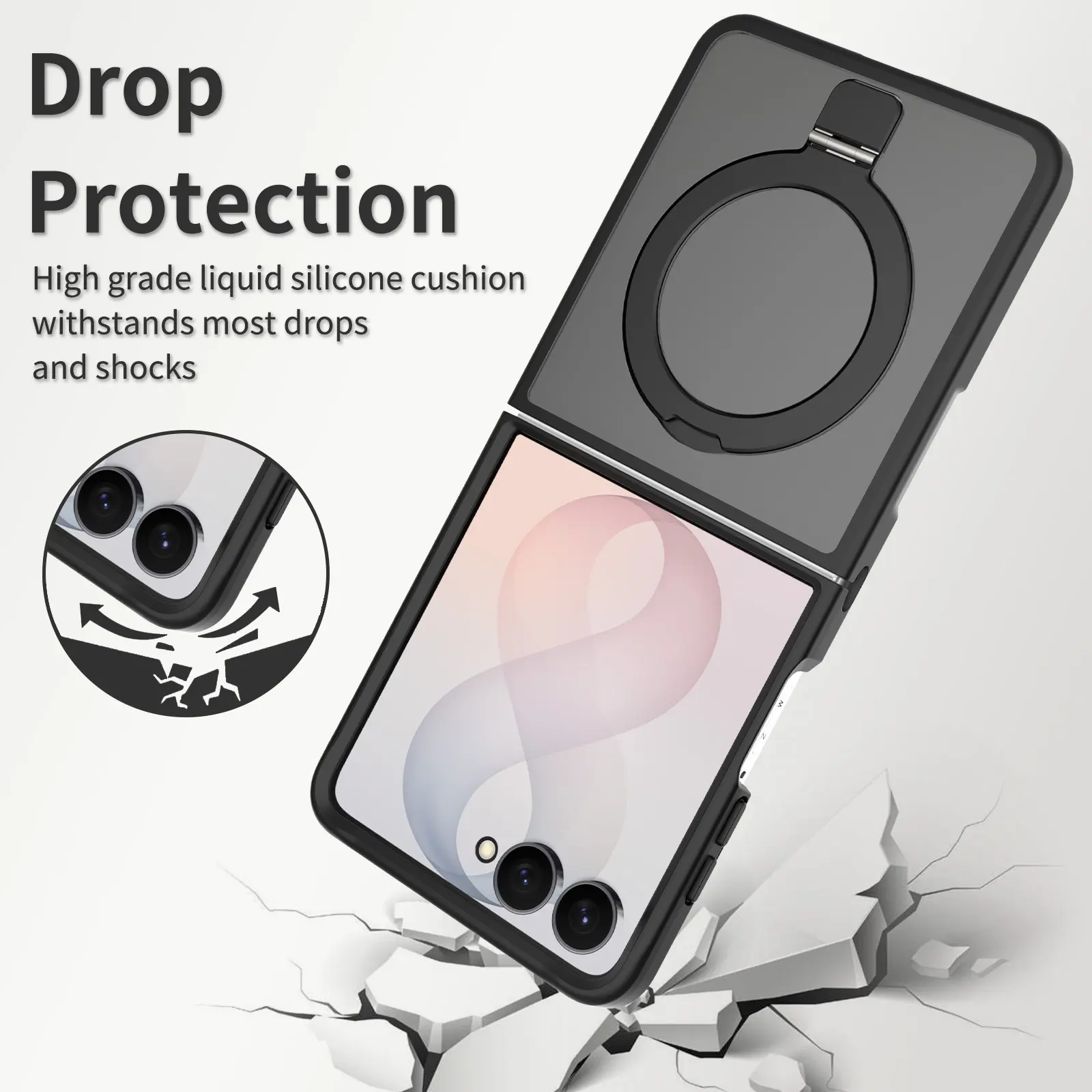 Hybridskal Magnetic Ring Samsung Galaxy Z Flip 8 Svart
