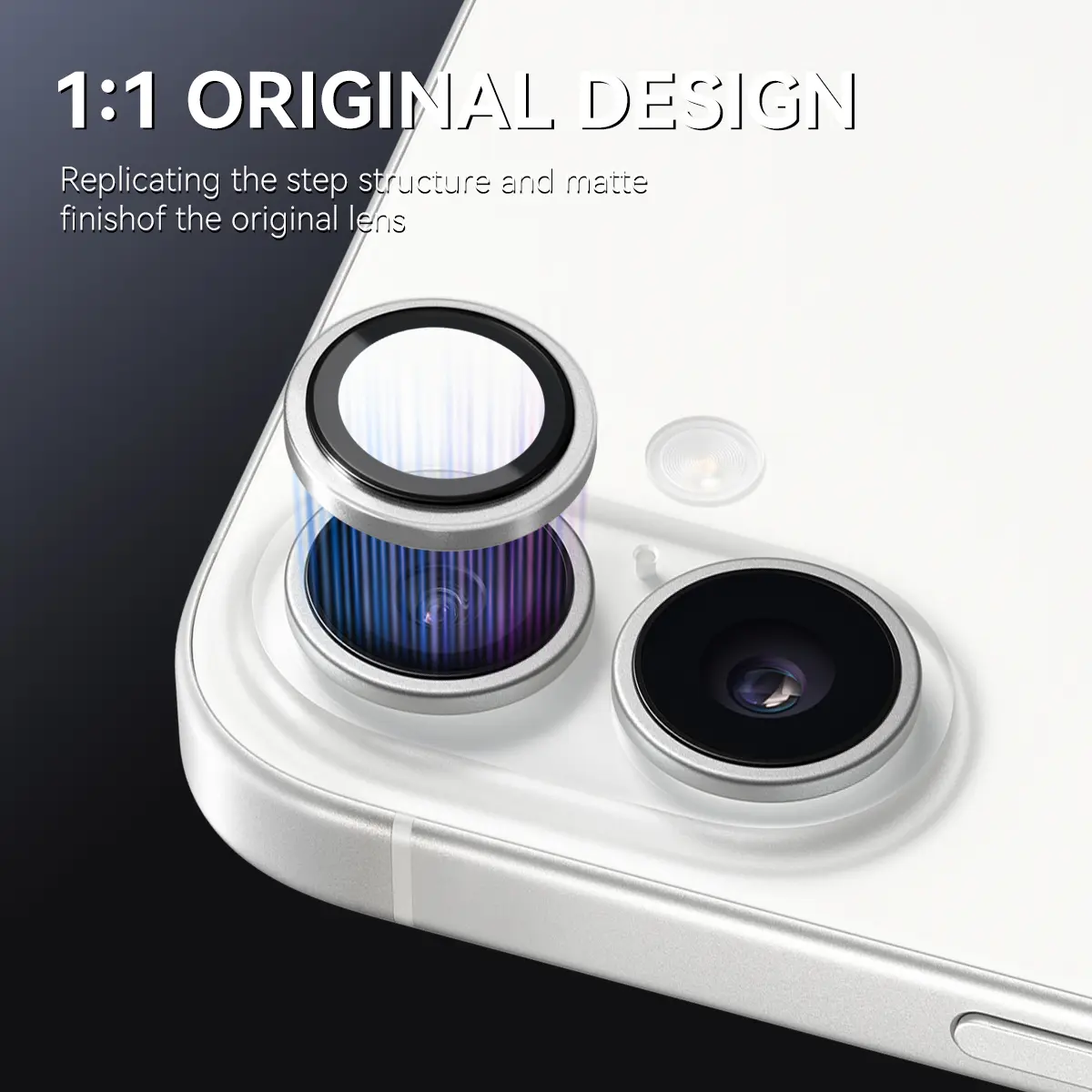 Linsskydd Härdat Glas Aluminium iPhone 17 Silver