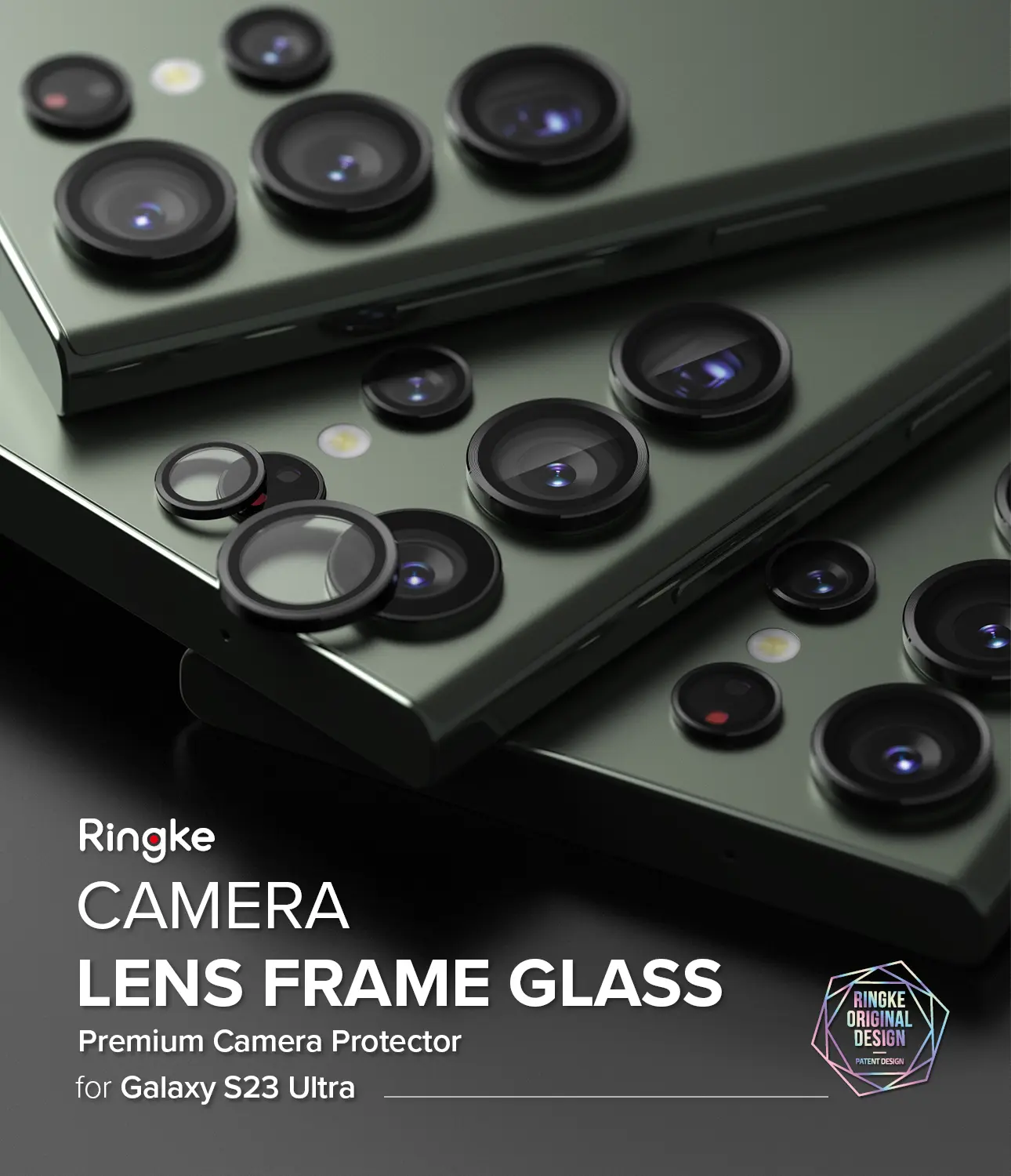 Camera Lens Frame Glass Samsung Galaxy S23 Ultra Svart