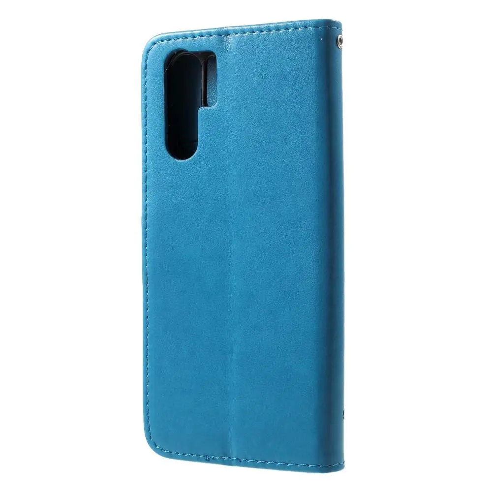 Läderfodral Fjärilar Huawei P30 Pro Blå