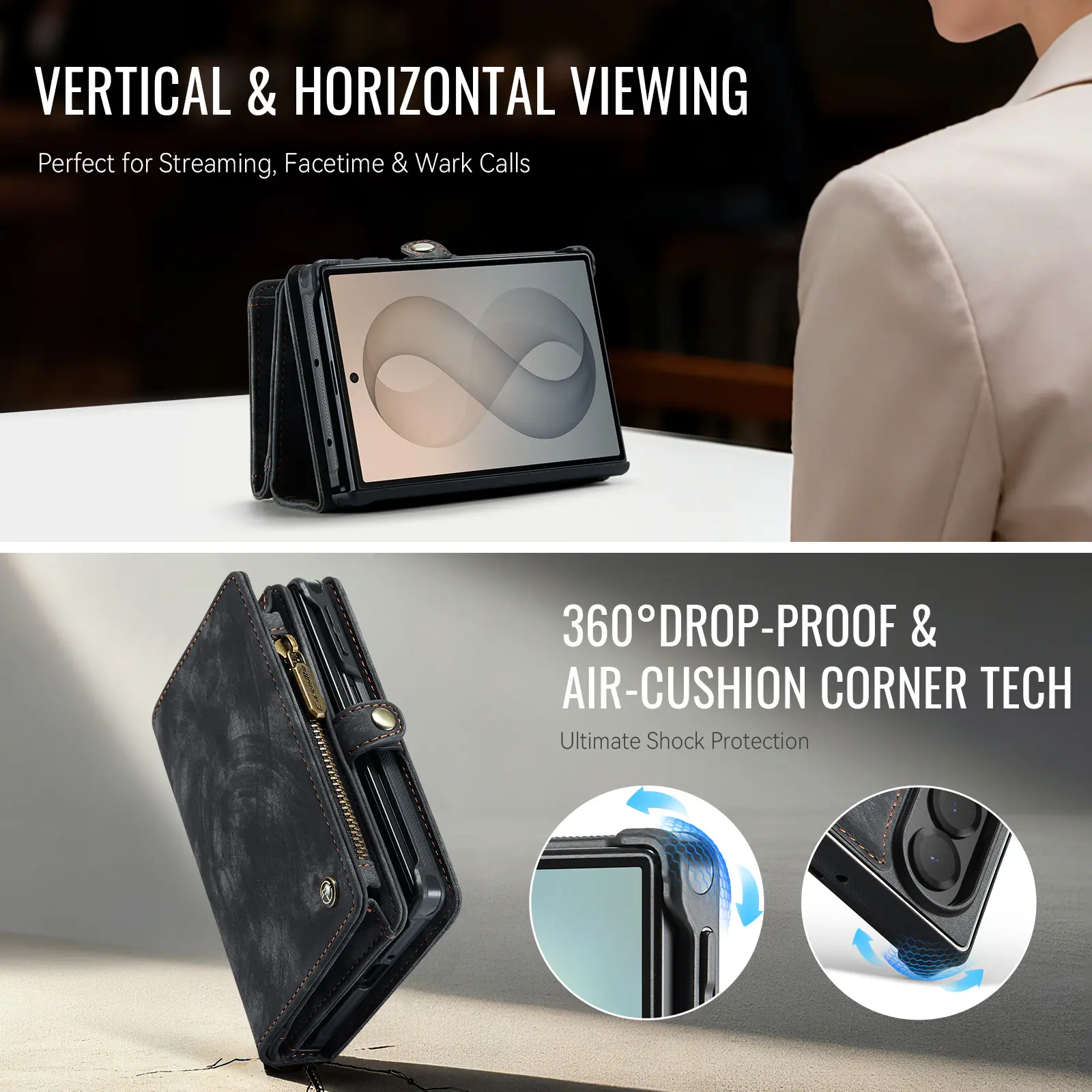 Multi-slot Plånboksfodral Samsung Galaxy Z Fold 8 Grå
