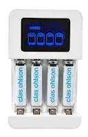 Batterioplader LCD med 4 stk. AAA/HR03-batterier