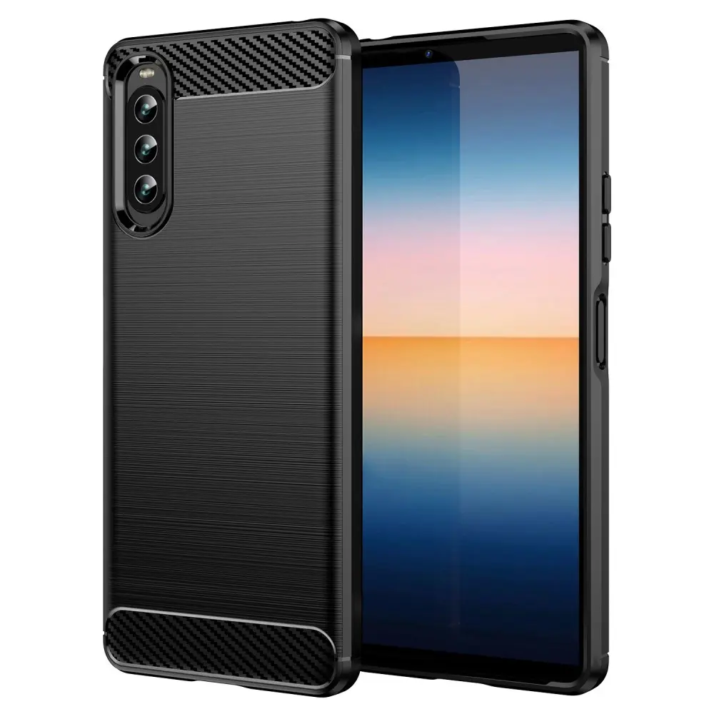 Sony Xperia 10 IV Cover TPU Brushed Sort