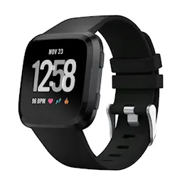 Rem af silikone til Fitbit Versa 2/Versa Sort