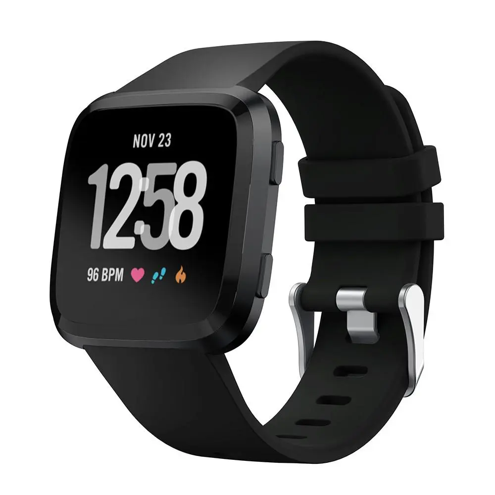 Rem af silikone til Fitbit Versa 2/Versa Sort