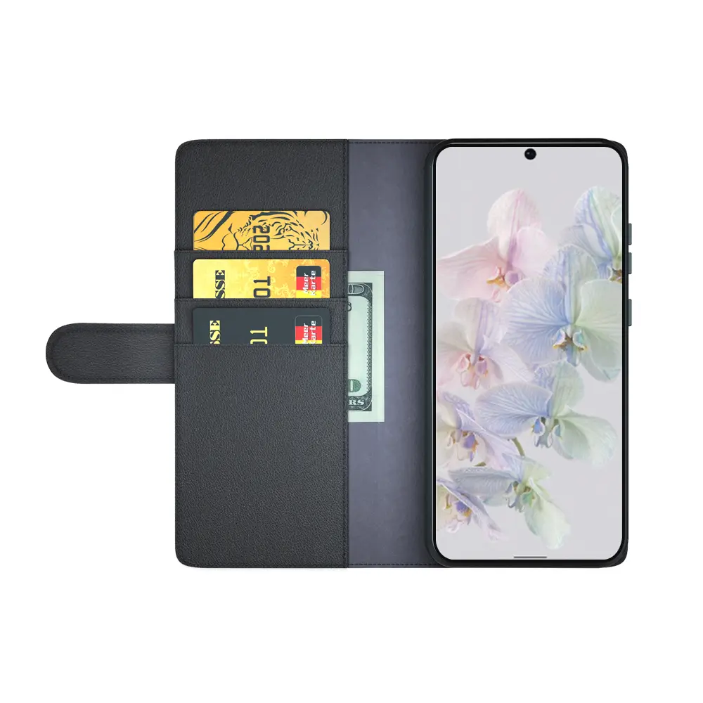 Äkta Läderfodral Google Pixel 7 Svart