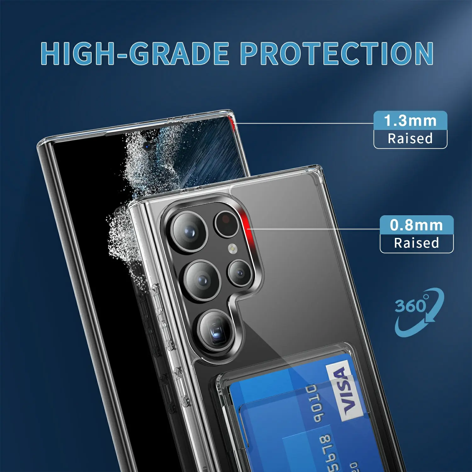 Hybridskal Kortfack Samsung Galaxy S26 Ultra Genomskinlig