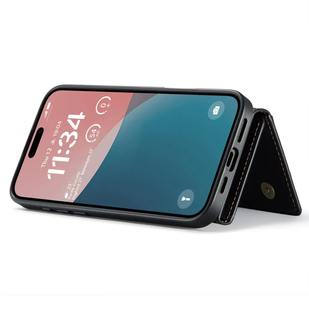 Magnetic Card Slot Case iPhone 16 Svart
