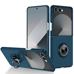 Samsung Galaxy Z Flip 8 Deksel magnetisk ringholder Mørke blå