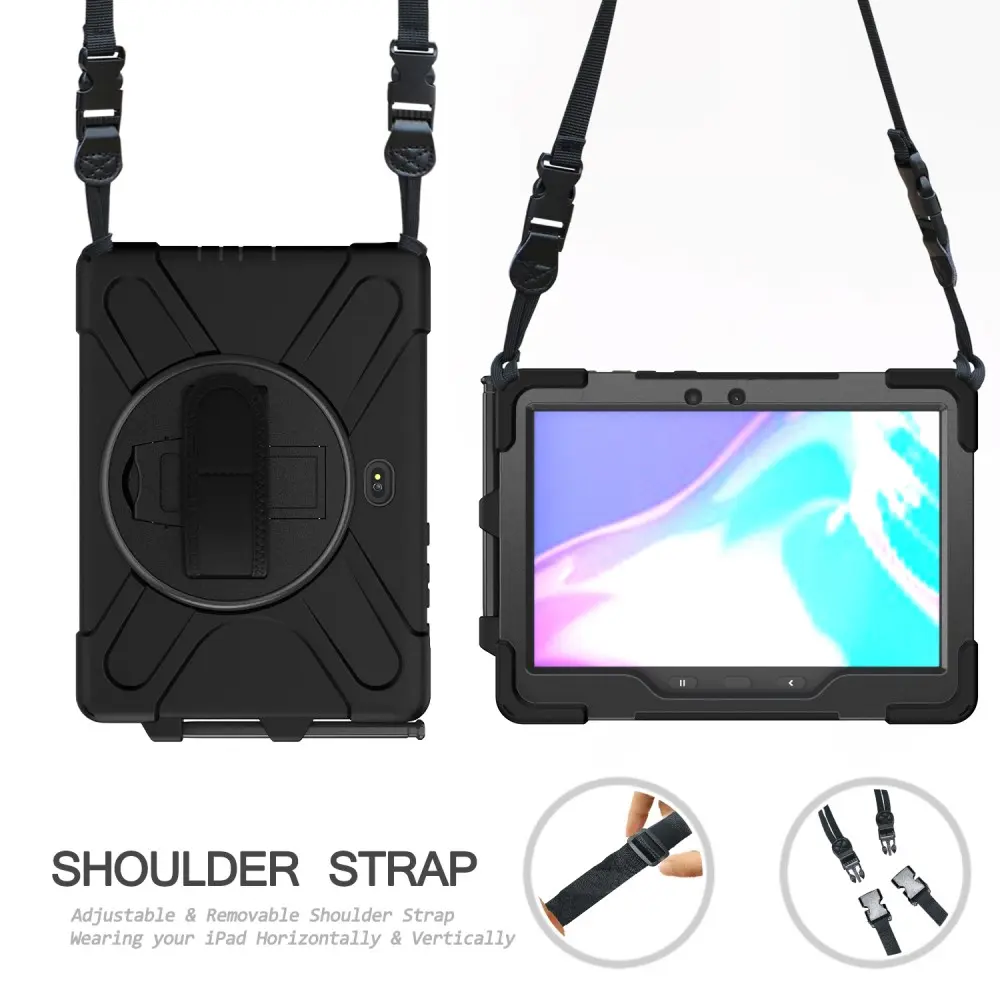 Stöttåligt Hybridskal med axelrem Samsung Galaxy Tab Active4 Pro Svart