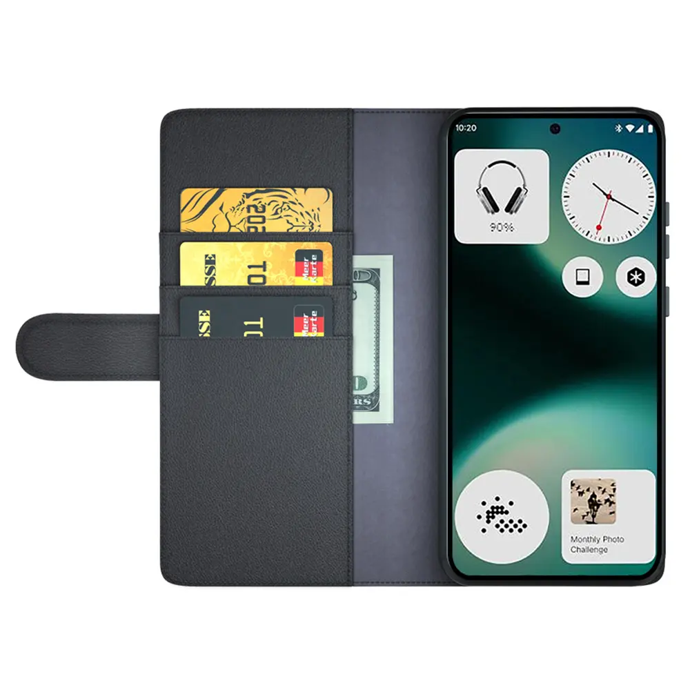 Äkta Läderfodral Nothing Phone 3a Lite Svart