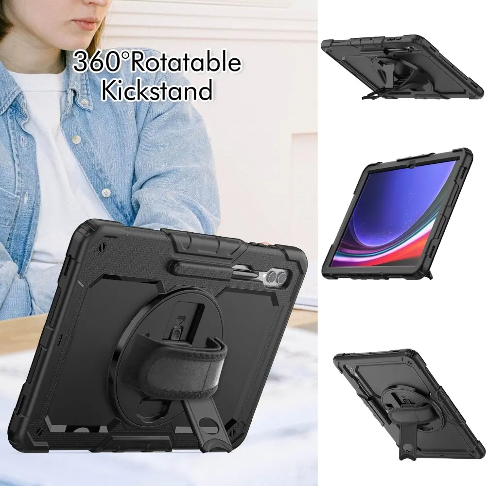 Stöttåligt Full Protection Hybridskal med axelrem Samsung Galaxy Tab S10 Ultra svart