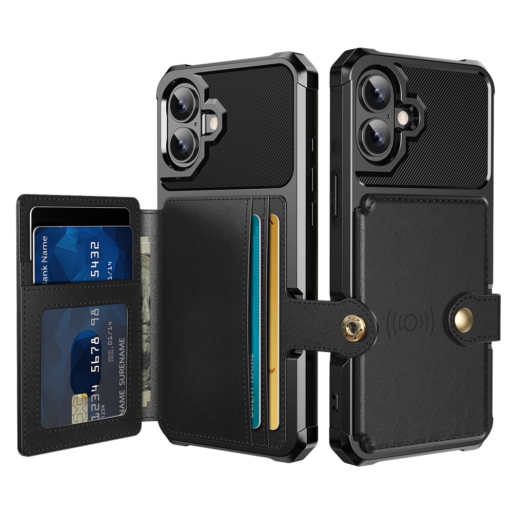 Tough Multi-slot Case iPhone 16 Plus Musta - Puhelimen kuoret - Paikat korteille