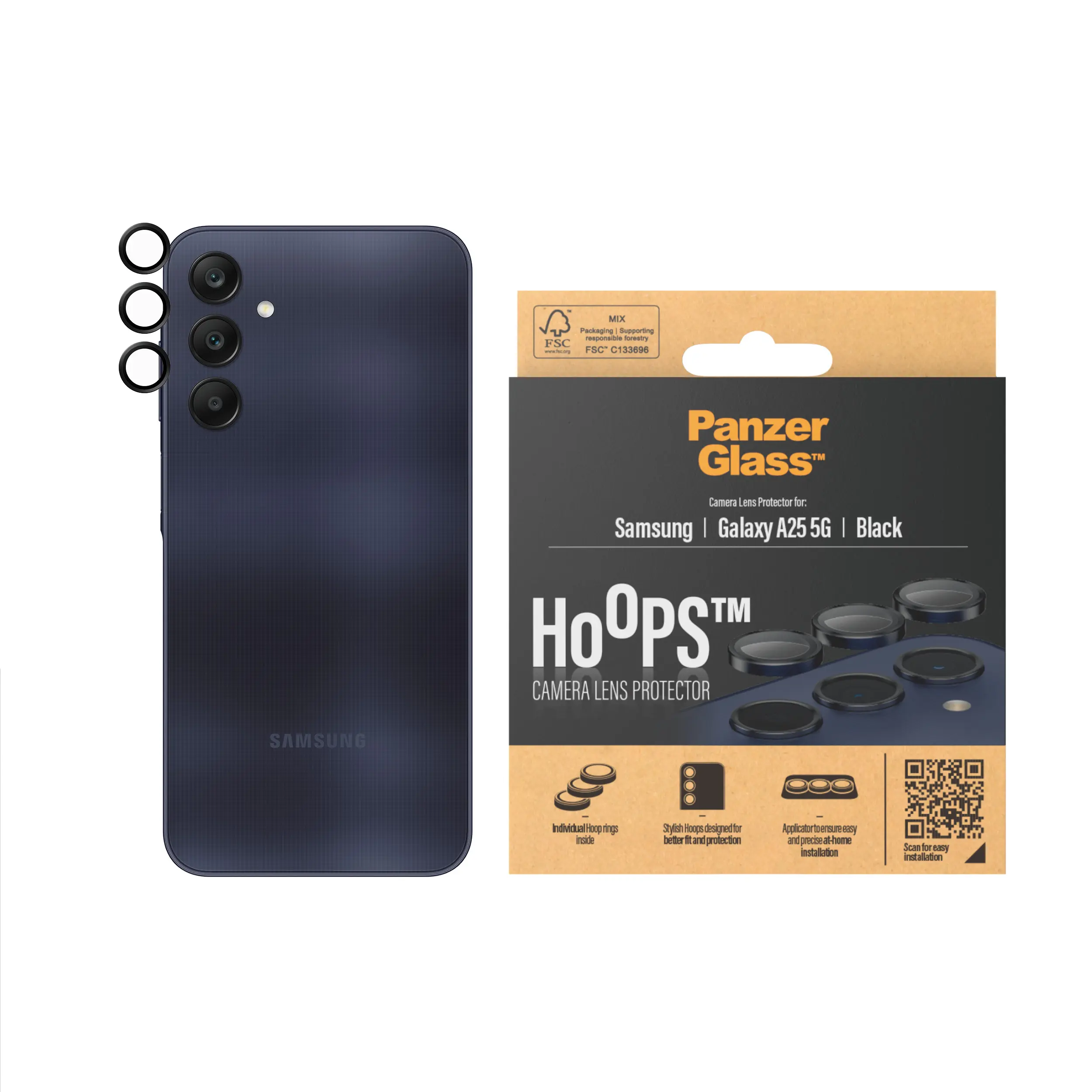Samsung Galaxy A25 Hoops Camera Lens Protector Svart