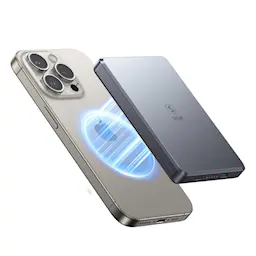 Erittäin Ohut Magneettinen Langaton Powerbank 10000 mAh 20W, Harmaa