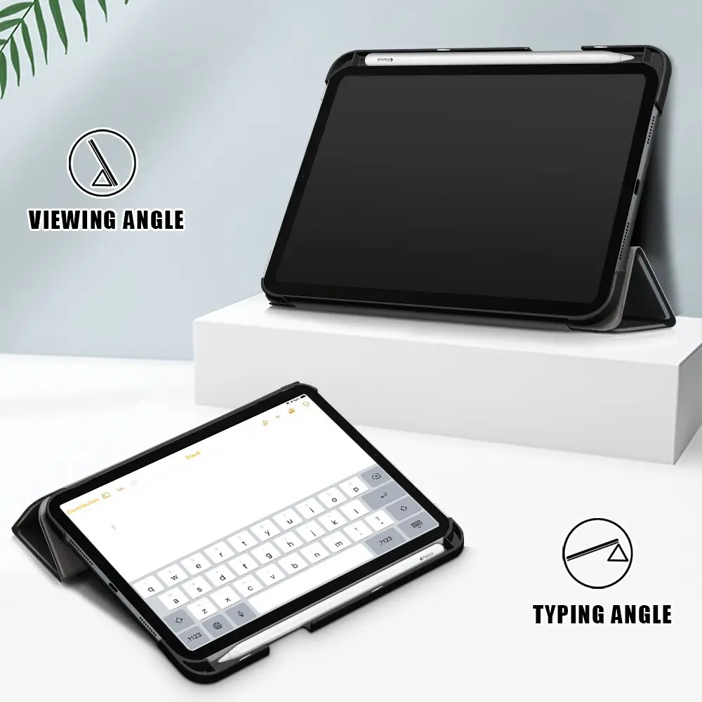 Apple iPad Mini 6th Gen (2021) Fodral Tri-fold med Pencil-hållare Svart