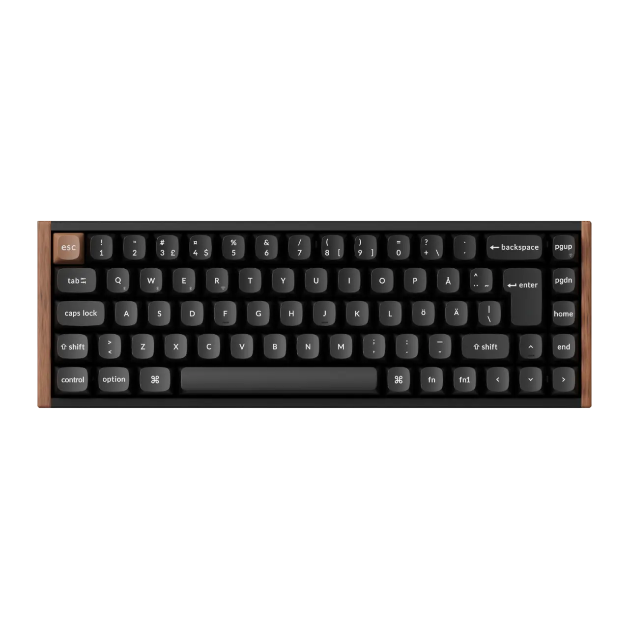 K6 HE Trådløst gamingtastatur Tri-Mode Hot Swap QMK Gateron, Wood Black
