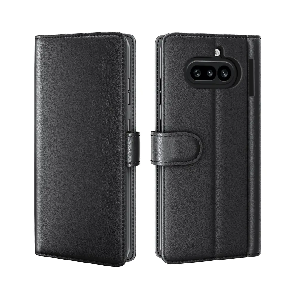 Nothing Phone 4a Slankt mobiletui i ægte læder, Sort