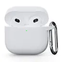 Silikonecover med karabinhage Apple AirPods 4 Hvid