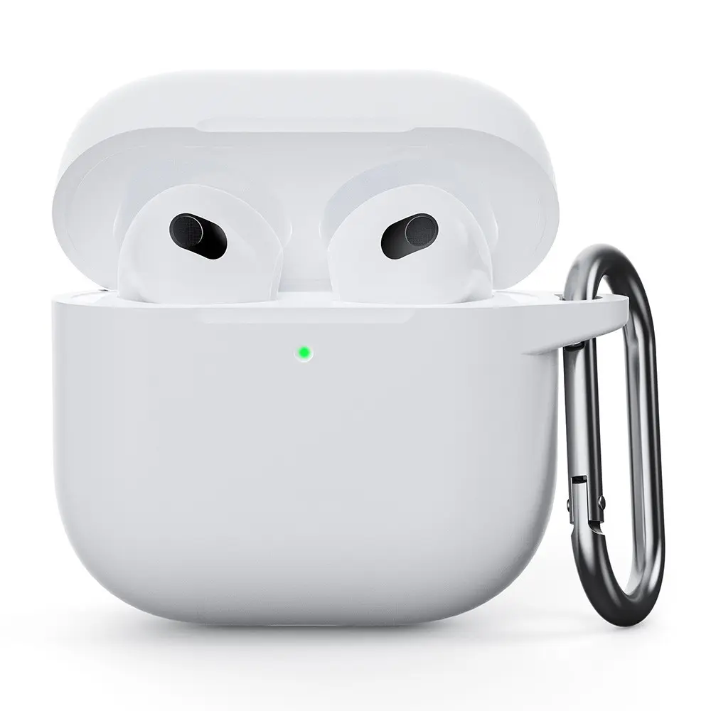 Silikonecover med karabinhage Apple AirPods 4 Hvid
