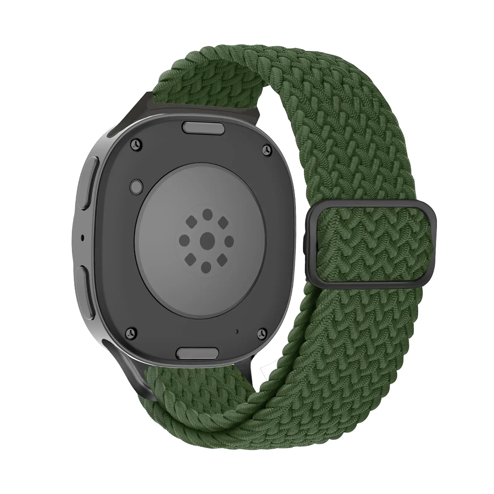 Flätat Elastiskt Nylonarmband Samsung Galaxy Watch 8 40mm Mörkgrön