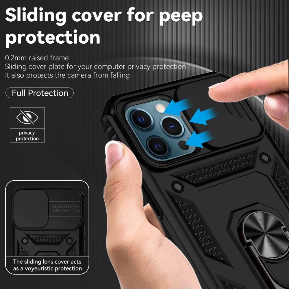 Hybridskal Ring + Kameraskydd iPhone 12 Pro Max Svart