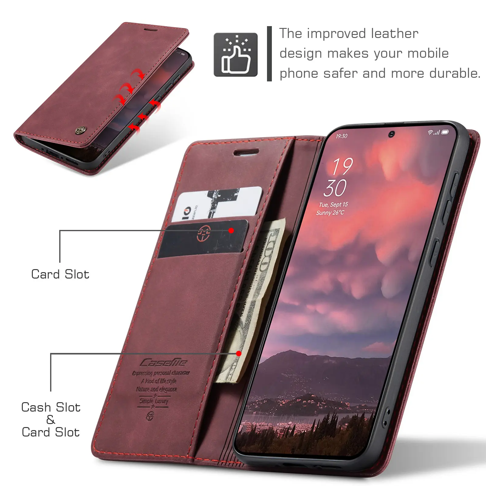 Slim Plånboksfodral  OnePlus 15 Röd