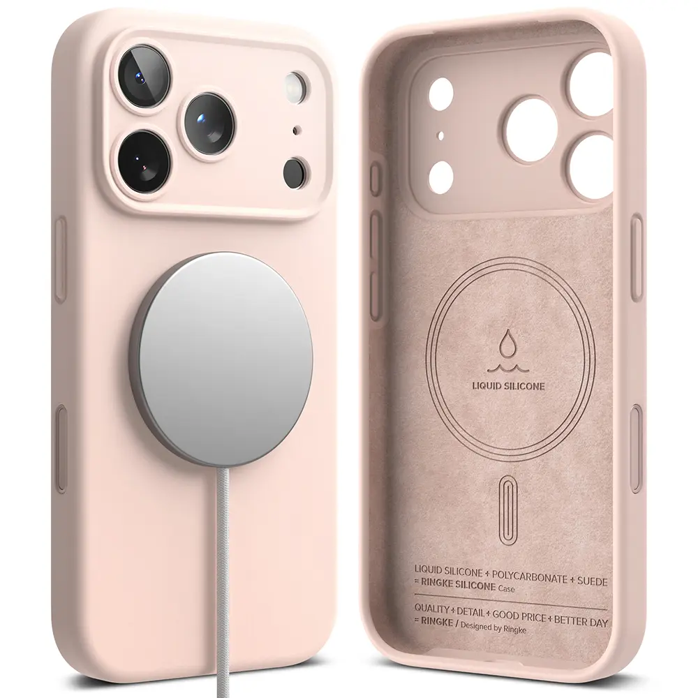 iPhone 18 Pro Max MagSafe silikonecover, Pink Sand