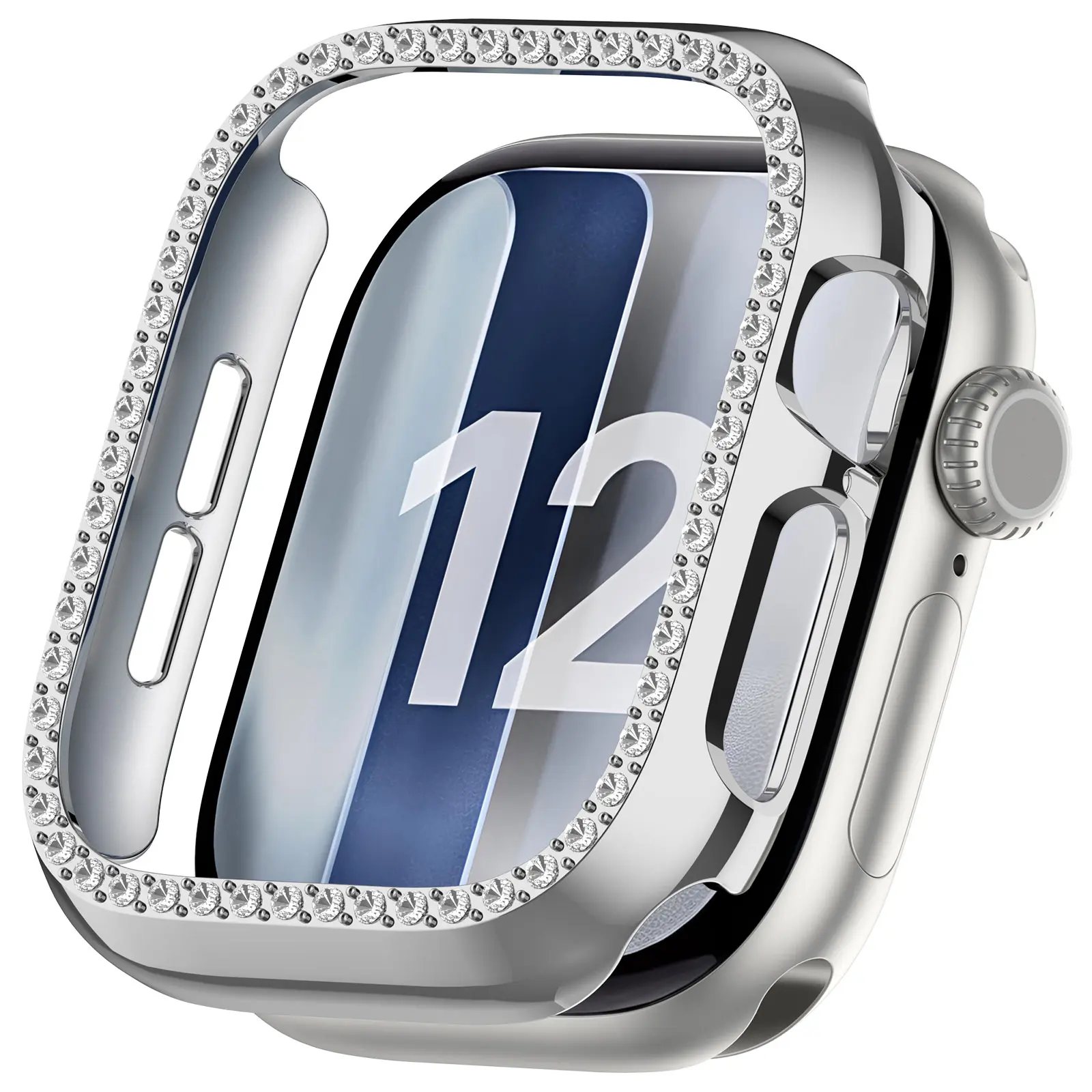 Rhinestone Skal Apple Watch Series 12 43mm Silver