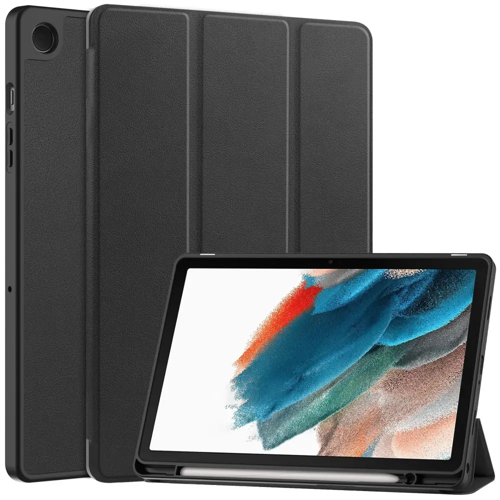 Samsung Galaxy Tab A11 Plus Etui Tri-fold med Pencil-holder Sort