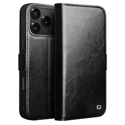 iPhone 18 Pro Max Leather Wallet Case Black