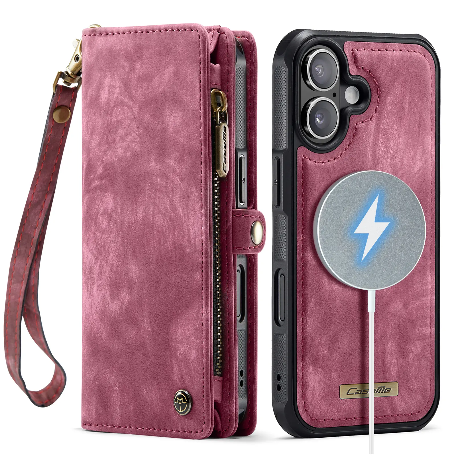 Multi-slot Plånboksfodral iPhone 17 Röd