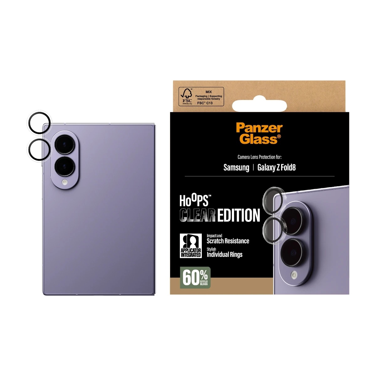 Samsung Galaxy Z Fold 8 Hoops Camera Lens Protector Genomskinlig