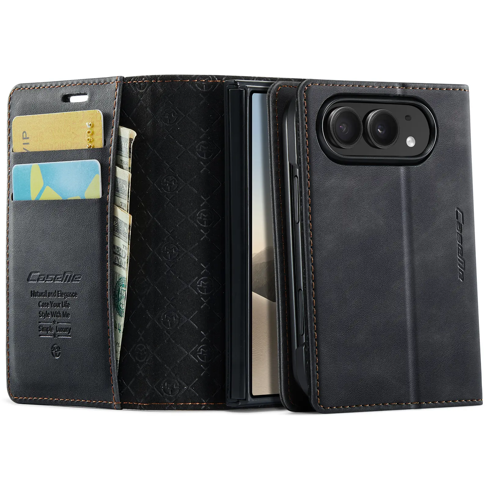 Plånboksfodral RFID-skydd iPhone Duo Svart