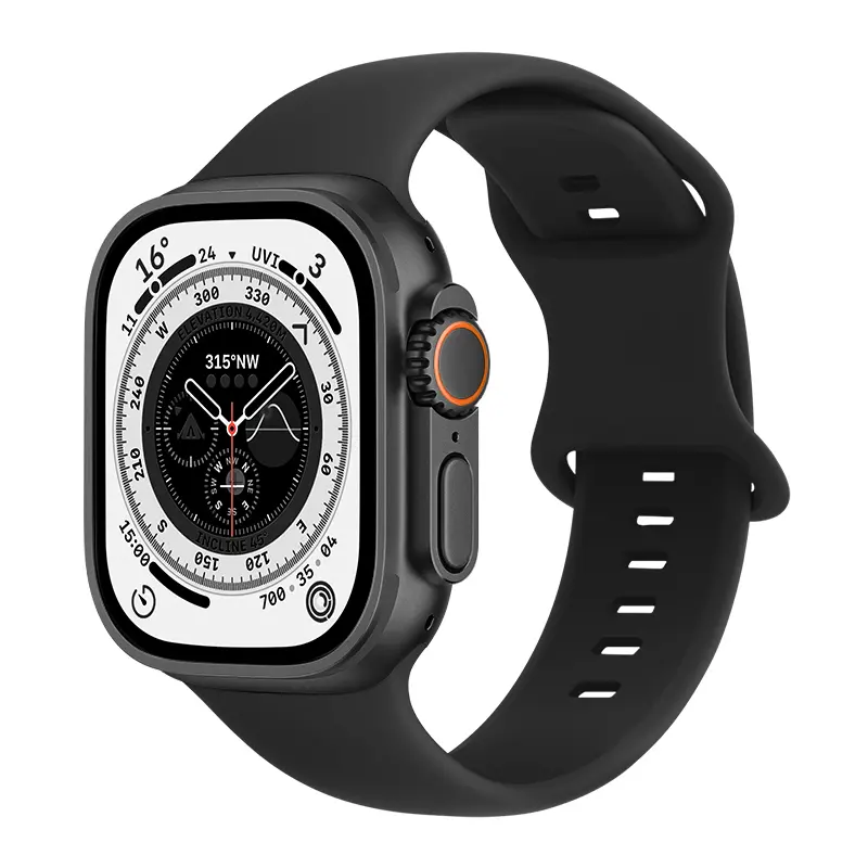 Silikonarmband Apple Watch Series 12 47mm Svart