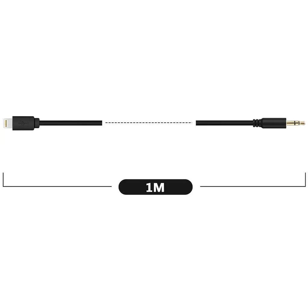 Ljudkabel Lightning till AUX 3.5mm 1m Svart