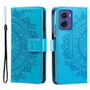 Læderetui Mandala Motorola Moto E15 blå