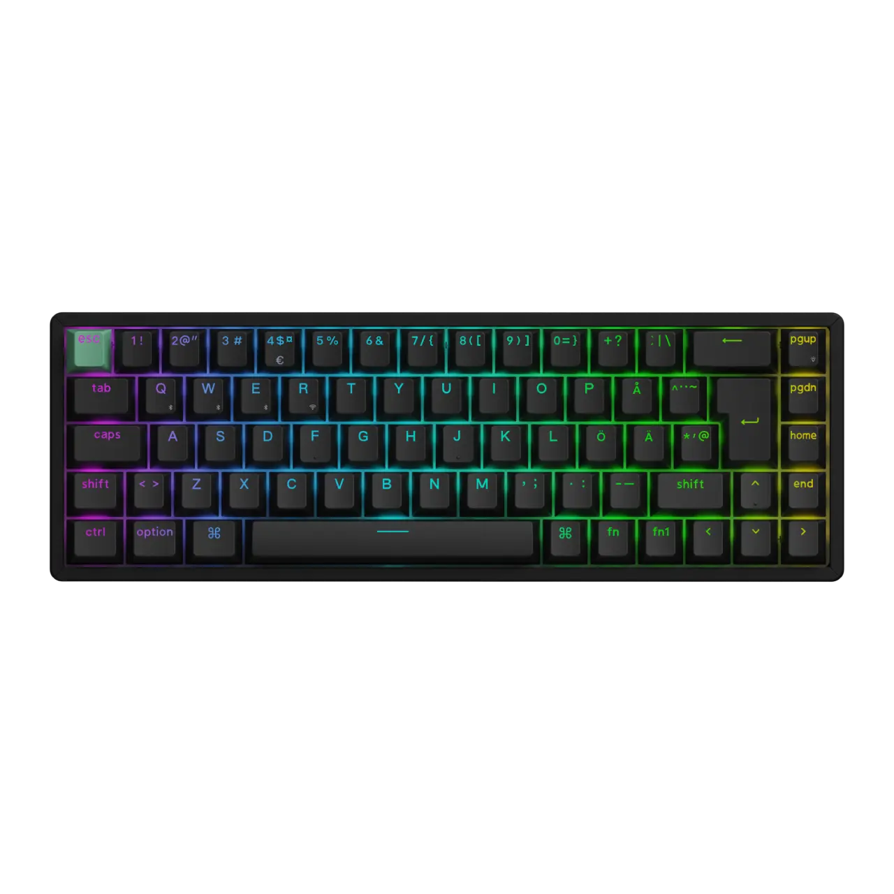 K6 HE Trådløst gamingtastatur Tri-Mode Hot Swap QMK Gateron, Black