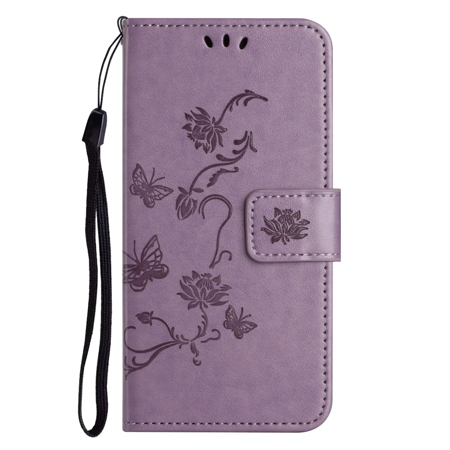 Läderfodral Fjärilar Samsung Galaxy S25 FE Lila